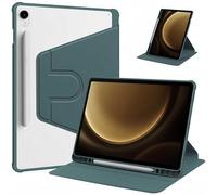 XFTeoux Coque pour Samsung Galaxy Tab S9 FE 5G 10.9 inch/Galaxy Tab S9 11 inch Case 2023 SM-X510/ X516B/ X518U/ X710/ X716B/ X718U, Acrylic Swivel Leather Protective Case,Vert