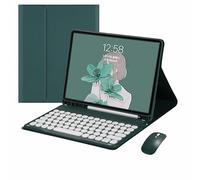 XFTeoux Etui Clavier pour Ipad AIR 4 /Air 5 Génération 10.9'' 2020/2022 avec Souris, Housse De Réveil/Sommeil Automatique avec Clavier Bluetooth sans Fil Détachable pour Air4/Air5,Dark Green