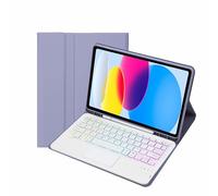 XFTeoux Étui Clavier pour iPad Pro 11 Pouces 2022/2021/2020/2018,Clavier rétroéclairé avec pavé Tactile, Coque Fine et Intelligente avec Clavier Bluetooth détachable et Porte-Stylet.,Violet