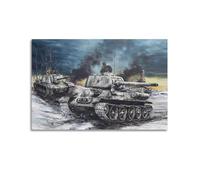XFUHB Poster vintage de la Seconde Guerre mondiale T-34-85 et SU-152 - Impression sur toile murale moderne pour chambre à coucher - 40 x 60 cm