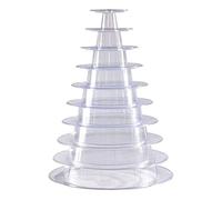XFUYI 10 Niveaux Rond Macaron Tour Support Cupcake Stand Rond De Noce Gâteau Présentoir Tour Cupcake Arbre Maison en Plastique