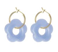 XFUYI Boucles d'oreilles créoles dorées en résine Acrylique avec breloque Fleur colorée pour Femme