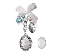 XFUYI Bouquet de Mariage Charm Dentelle Bouquet de mariée Ovale Charme d'ange Charme Photo commémoratif Vous êtes pour Toujours dans Mon cœur Charme Alliage