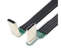 XFUYI Câble USB-C vers USB-C Plat et Flexible en Silicone, coudé, pour téléphones avec Appareil Photo, Charge Rapide 60 W, Transfert de données 480 Mbps