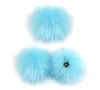 XFUYI Lot de 3 Pompons colorés de 10 cm avec Bouton-Pression Amovible, pour Chapeaux, Chaussures et Foulards.