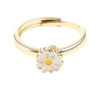 XFUYI Mode pour Creative Rose Or Spin pour Les Femmes Marguerite Fleur Anneaux Rotatifs réglables fête de Mariage Bijoux Cadeau Alliage