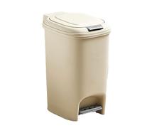 XFUYI Poubelle à Double Ouverture, Blanc crème, 8 L, 10 L ou 15 L, à pédale, pour Un tri Facile des déchets à la Maison et au Bureau.