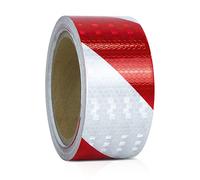 XFXIA Bande Reflechissante Autocollante Rouge et Blanc Ruban Reflechissant Adhesif 20mx5cm Haute Intensité Bande Réfléchissante pour véhicules, Camion, remorques de Nuit, Rappel de sécurité