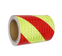 XFXIA Bande réfléchissante rouge et jaune - 20 cm x 20 m - Étanche - Ruban d'avertissement autocollant pour véhicules, voitures, remorques, extérieur