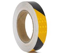 XFXIA Ruban adhésif réfléchissant jaune et noir, 2,5 cm x 35 m, imperméable, pour véhicules, voitures, remorques, extérieur