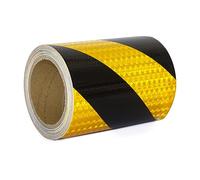 XFXIA Ruban adhésif réfléchissant, jaune et noir, 20 cm x 20 m, imperméable, pour véhicules, voitures, remorques, extérieur