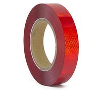 XFXIA Ruban adhésif réfléchissant Rouge 20 m x 2.5 cm - Étanche - Bande réfléchissante autocollante d'avertissement pour véhicules, Voitures, remorques, Bateaux