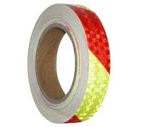 XFXIA Ruban adhésif réfléchissant rouge et jaune 2,5 cm x 20 m - Ruban adhésif réfléchissant imperméable pour véhicules, voitures, remorques, extérieur