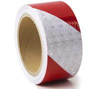 XFXIA Ruban réfléchissant 5x10m Autocollant d'avertissement réfléchissant Haute intensité Bandes réfléchissantes pour véhicules remorques de Voiture routières Rappel de sécurité Rouge et Blanc