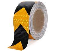 XFXIA Ruban réfléchissant Noir et Jaune 20m x 5cm Ruban réflecteur étanche Ruban d'avertissement Autocollant Ruban de sécurité Ruban d'avertissement Visible pour véhicules remorques Bateaux camions