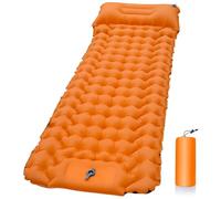 XFYESL Matelas Gonflable Matelas Gonflable de Camping, Matelas de Couchage extérieur avec oreillers, Tapis de Voyage, lit Pliant Le Camping Matelas(Orange)