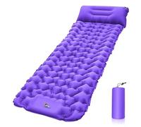 XFYESL Matelas Gonflable Matelas Gonflable de Camping, Matelas de Couchage extérieur avec oreillers, Tapis de Voyage, lit Pliant Le Camping Matelas(Purple)