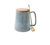 XFZJCHAP BBCBBZ 650ml Europe Retro Ceramic Mug avec cuillère Coffee Office Tea Drink Drinkware Couples Gift (D)