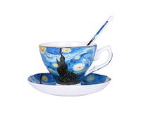 XFZJCHAP Bbcbbz art peinture tasses à café The Starry Night Sunflowers The Sower Iriss Saint-Remy Coffee Tea tasses (Argento)