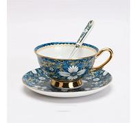 XFZJCHAP BBCBBZ Bone China Ceramic Tasse, Tasse de café, Plat, Ensemble de thé de l'après-midi européen (D)