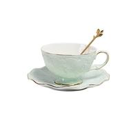 XFZJCHAP BBCBBZ European Fresh Ceramic Coffee Tasse et Assiette Set Bone China Office Afternom Afternoon Thé Vide (A)