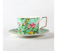 XFZJCHAP BBCBBZ Fashion Ceramic Coffee Tup Set Européen Grande capacité Elegant Red Tup Quality Bone China Tup Disc (Wit)