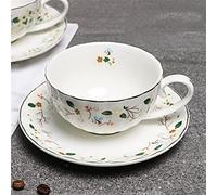 XFZJCHAP BBCBBZ Fashion Little Flower Coffee Tasse de café et Assiette en Porcelaine Haute Tasse de thé Noir et Plaque Tasse de café (Argento)