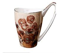 XFZJCHAP BBCBBZ VINCENT Les Tournesols Sunflowers en tasse en garderie tasse de café tasse de lait de lait en porcelaine de porcelaine tasse en céramique (Black-Soul Eater1)