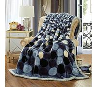 XFZJCHAP Couverture Couverture Fausse de Vison, couvertures Lourdes 79 "x91, Couverture en Molleton en Peluche, Couverture de lit imprimé Raschel réversible à 2 Plis, Couverture de Jet extérieur, A,