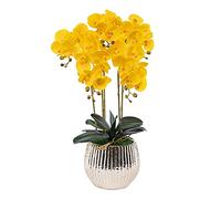 XFZJCHAP Ensemble de Fleurs artificielles, Fleurs artificielles avec Vase phalaenopsis orchidée Fausse Fleur dans des centres de Table en Vase pour Table de Salle à Manger