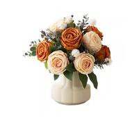 XFZJCHAP Falaises extérieures Fleurs rétro Rose Artificielle Fleur Lumière Luxury Salon Dinomage Table Entrance Hall Ornements décoratifs Fleurs artificielles extérieures