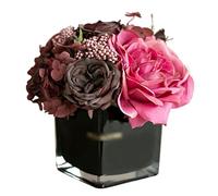 XFZJCHAP Falsifications extérieures Fleurs artificielles Fautes Plantes Plantes de Fleur de Rose Ornements en Pot.