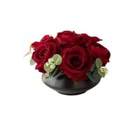 XFZJCHAP Fleur Artificielle Rose Rouge Fausse Fleur Fleur simulée Fleur Simple Modern Modern Room Table de Bureau Décoration de Bureau Petits Ornements Fleurs artificielles réalistes
