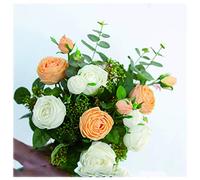 XFZJCHAP Fleurs artificielles Fausses artificielles Fleurs Roses artificielles Bouquet de Mariage Nuptial pour la Maison Jardin Fleurs en Soie de Mariage placée dans Le roo Vivant
