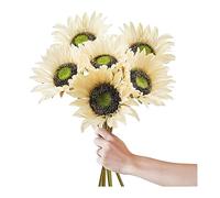XFZJCHAP Fleurs artificielles Fausses Fleurs 6 PCS Tournesols de Soie artificiels Fake Flowers Bouquet en Vrac pour Les Tableaux de Table de Table de Mariage (Couleur: Blanc) (Blanc)