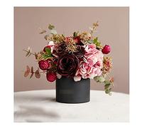 XFZJCHAP Fleurs artificielles Simulation Fleur Hortensia en Pot Hortensia Tulip Rose Bouquet Fausse Fleur Holding Flower Shooting Accessoires adaptés à la Table à Manger du Salon