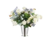 XFZJCHAP Flombes Fausses extérieures Fleur Artificielle Vesse de Fleur en Acier Inoxydable Rose Hortensia Fausse Fleur Fleur Home Floral Table décoration Fleurs artificielles extérieures