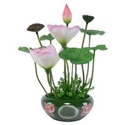 XFZJCHAP Orchidées Fleurs artificielles Fausses Fleurs artificielles Lotus Bonsaï Blue et Blanc Plancheur Artificial Flower décor Faux Floral pour Toutes Les Saisons Look Naturel