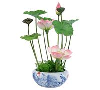 XFZJCHAP Orchidées Fleurs artificielles Fausses Fleurs artificielles Lotus Bonsaï Blue et Blanc Plancheur Artificial Flower décor Faux Floral pour Toutes Les Saisons Look Naturel