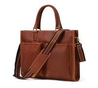 XFZJCHAP Sac à bandoulière Crowhide Cowhide Men's Officiel Commenade Business 14 "Sac d'ordinateur (élément d'espace blanc (1) 3)