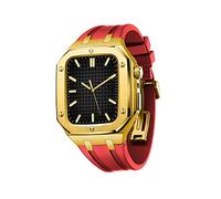 XFZJCHAP Switch Smart Watch Base pour Band Mod Kit 45 mm 44 mm, sangle en caoutchouc (couleur: Preto, taille: 44 mm pour 6/5/4 / SE)