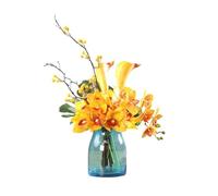 XFZJCHAP Table de Fleurs Artificielle Arrangement de Fleurs Vase de Verre léger Luxe Moderne Faux Fleur Fleur Artificielle Salon Salon décoration Fleurs artificielles réalistes