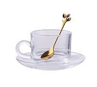 XFZJCHAP Tasses de café en verre BBCBBZ en bord, tasses de couple d'amant à tas de tas de tas de thé à la chaleur pour le thé de l'après-midi (D)