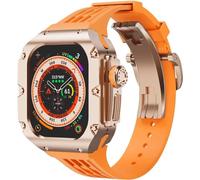 XFZJCHAP Titanium Alloy Watch Case + Watch Band Metgrade Kit , pour Ultra 2 49mm Band, RM Style Men's Metal Frame Remplacement Band