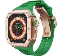 XFZJCHAP Titanium Alloy Watch Case + Watch Band Metgrade Kit , pour Ultra 2 49mm Band, RM Style Men's Metal Frame Remplacement Band