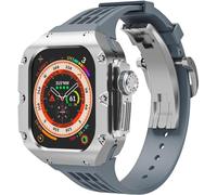 XFZJCHAP Titanium Alloy Watch Case + Watch Band Metgrade Kit , pour Ultra 2 49mm Band, RM Style Men's Metal Frame Remplacement Band