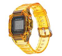 XFZJCHAP TPU Resin Case Watch Sangle pour G-Shock DW-5600 GW-M5610 M5600 GLX-5600 Refit Remplacement Band Accessoires (Couleur: Orange, taille: 5600)