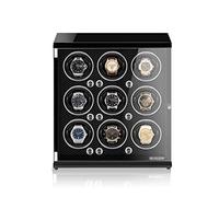 XFZJCHAP Watch Winder pour 9 Montres, Peinture de Piano, anticorps Anti-magnétique et rétractable, lumière LED à Induction, Moteur Japonais Ultra-Indienne