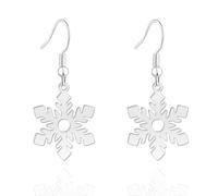XGALBLA Boucles d'oreilles de Noël mignonnes en forme de flocon de neige pour femme, boucles d'oreilles de Noël en acier inoxydable, boucles d'oreilles de Noël en forme de bonhomme, Acier inoxydable
