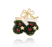 XGALBLA Broche de Noël, strass en émail et cristal, cadeau de Noël pour femmes et filles, Métal, Cristal Pas de gemme